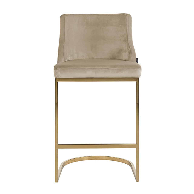 Barstoel Bolton khaki velvet / gold fire retardant (Quartz Khaki 903)