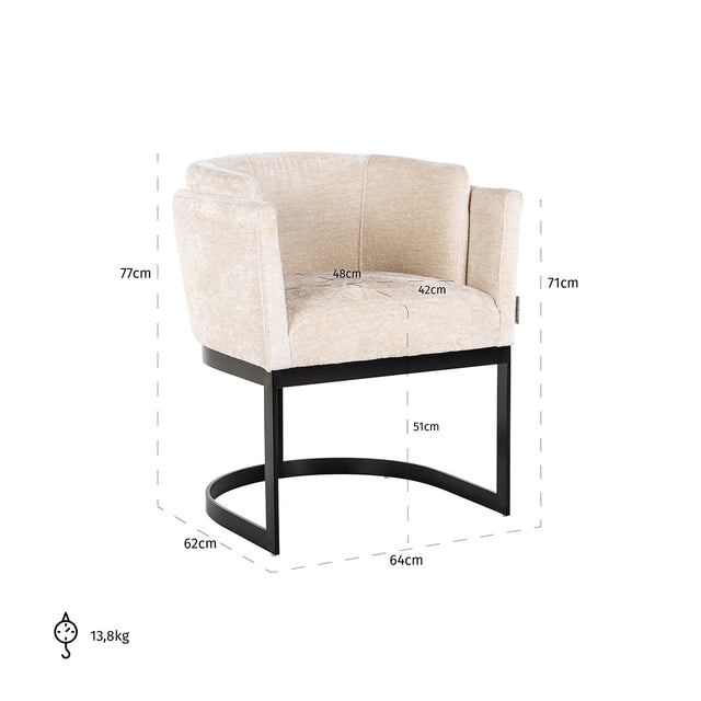 Stoel Emerson white chenille (Bergen 900 white chenille) van Richmond Interiors – Luxe comfort op maat van PureWonen. Vraag naar de beste prijs.