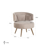 Fauteuil Hazel khaki velvet fire retardant (FR-Quartz 903 Khaki)