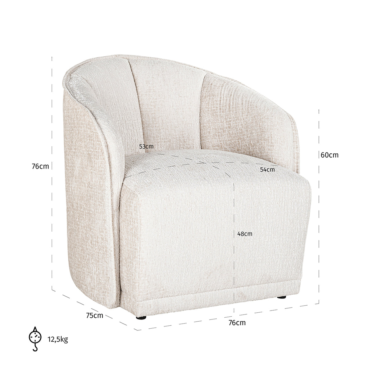 Fauteuil Maryse cream fusion (Fusion cream 02)