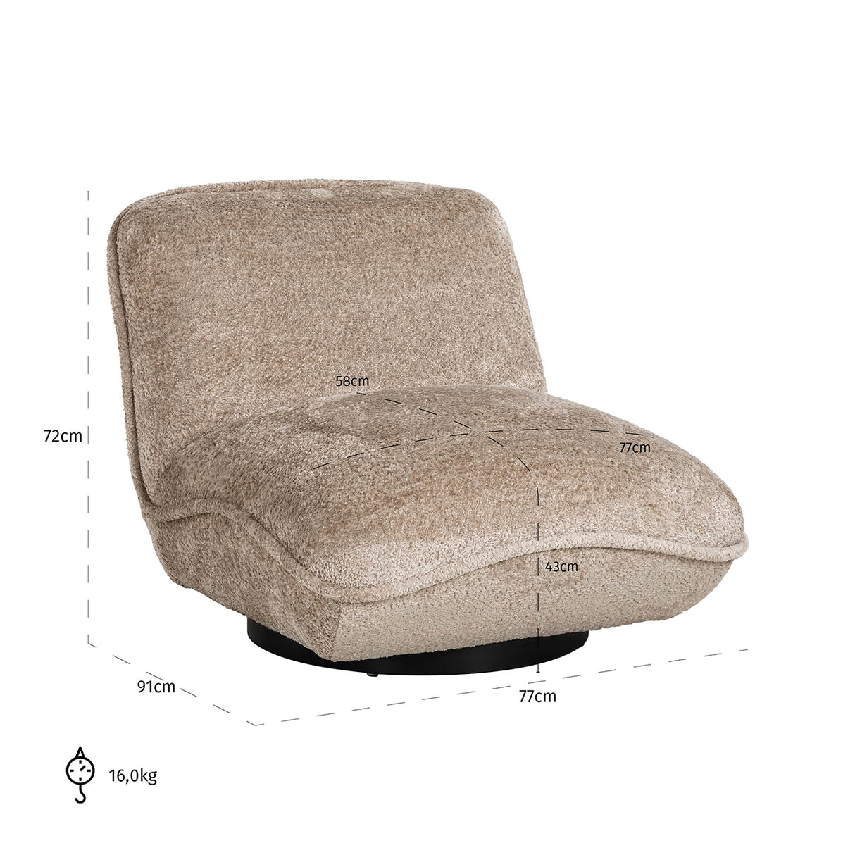 Fauteuil Ophelia sheep nature (Sheep 01 nature)