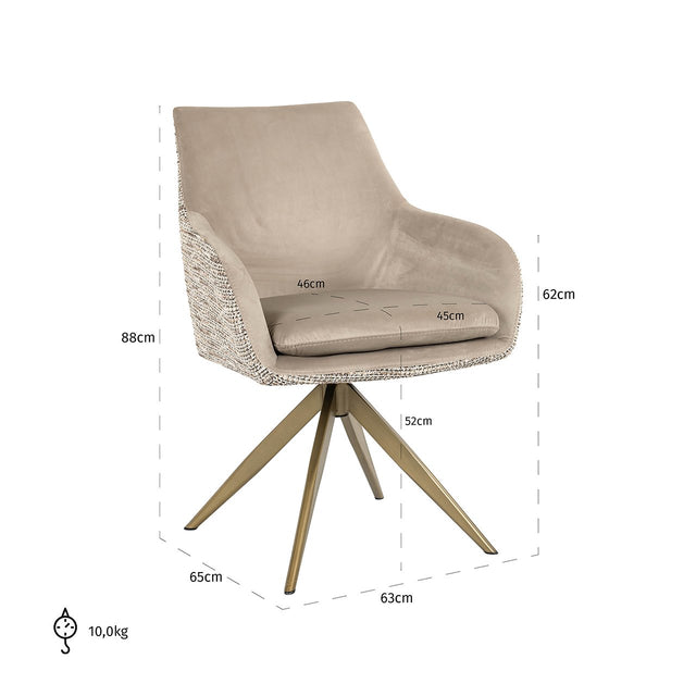 Draaistoel Lisonne be trendy nature / khaki velvet (Be Trendy 01 Nature) van Richmond Interiors – Luxe comfort op maat van PureWonen. Vraag naar de beste prijs.