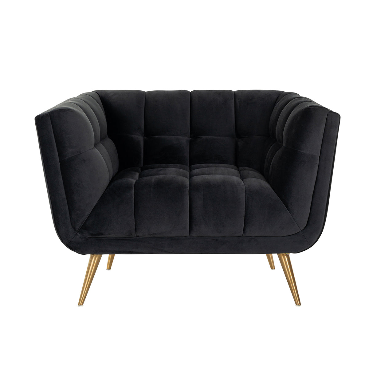 Fauteuil Huxley Antraciet velvet / Brushed gold (Quartz Antraciet 801)