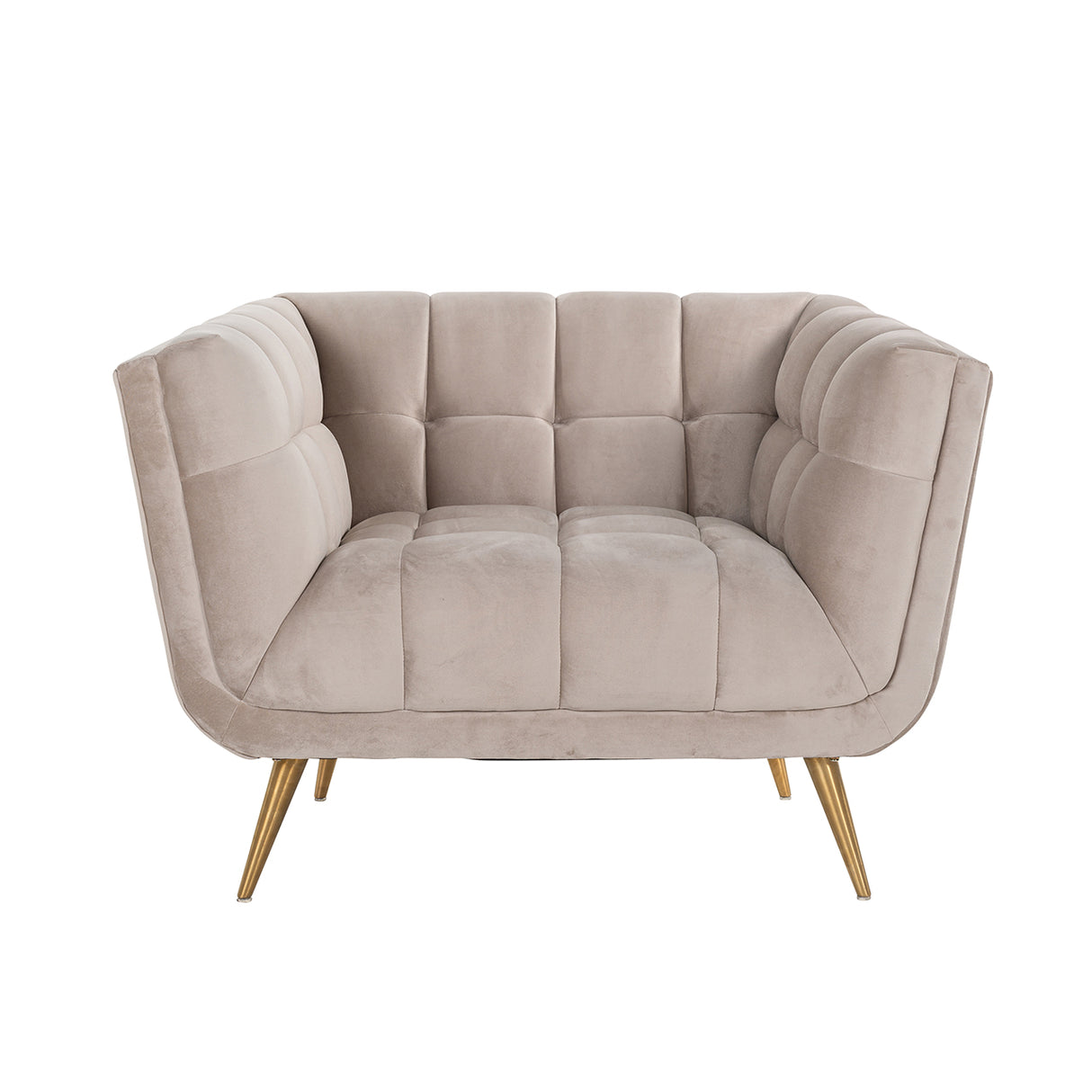 Fauteuil Huxley Khaki velvet / Brushed gold (Quartz Khaki 903)