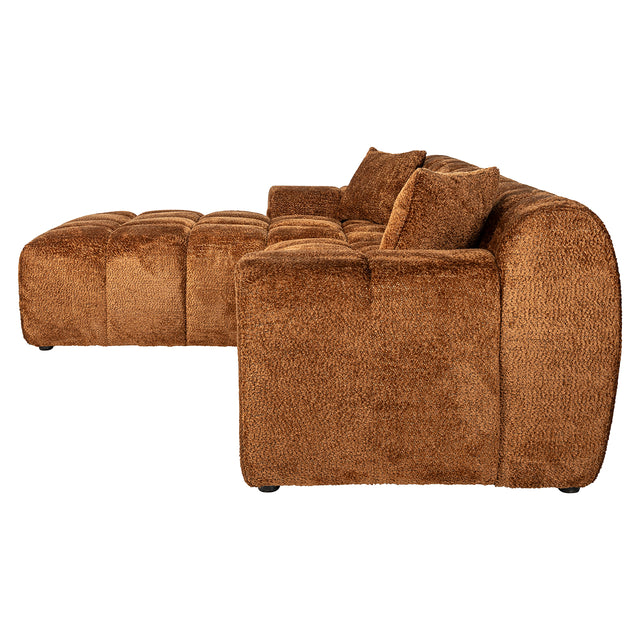 Sofa Cube 3-zits + lounge links (Be Lovely 603 Cinnamon)