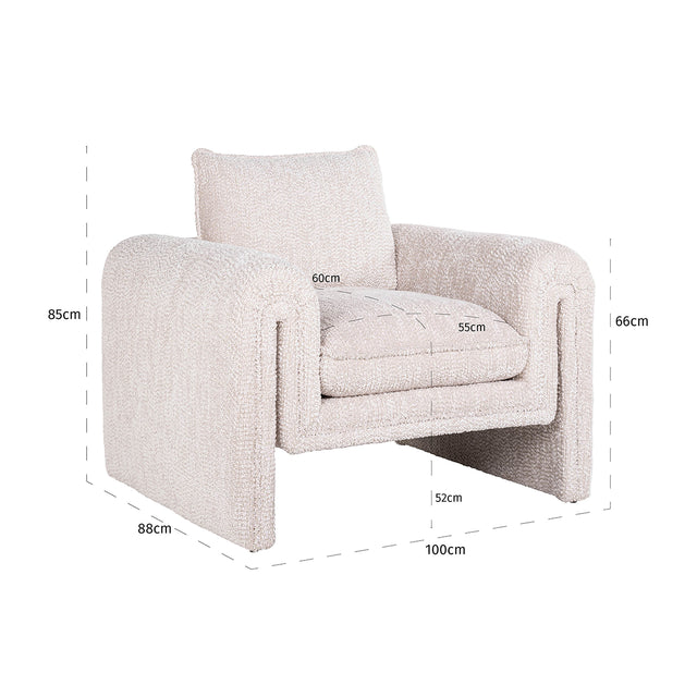 Fauteuil Sandro lovely cream (Be Lovely 11 Cream) van Richmond Interiors – Luxe comfort op maat van PureWonen. Vraag naar de beste prijs.
