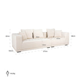 Sofa Lusso 3-zits beige chenille (Niagara 902 beige Chenille)