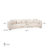 Sofa Lusso 4-zits beige chenille (Niagara 902 beige Chenille)