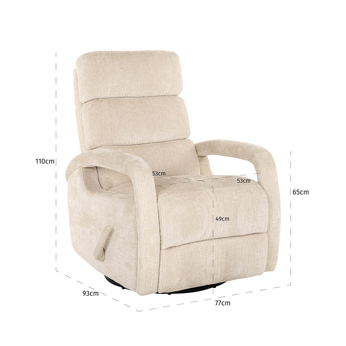 Relax draaifauteuil Denvi beige chenille (Niagara 902 beige Chenille)