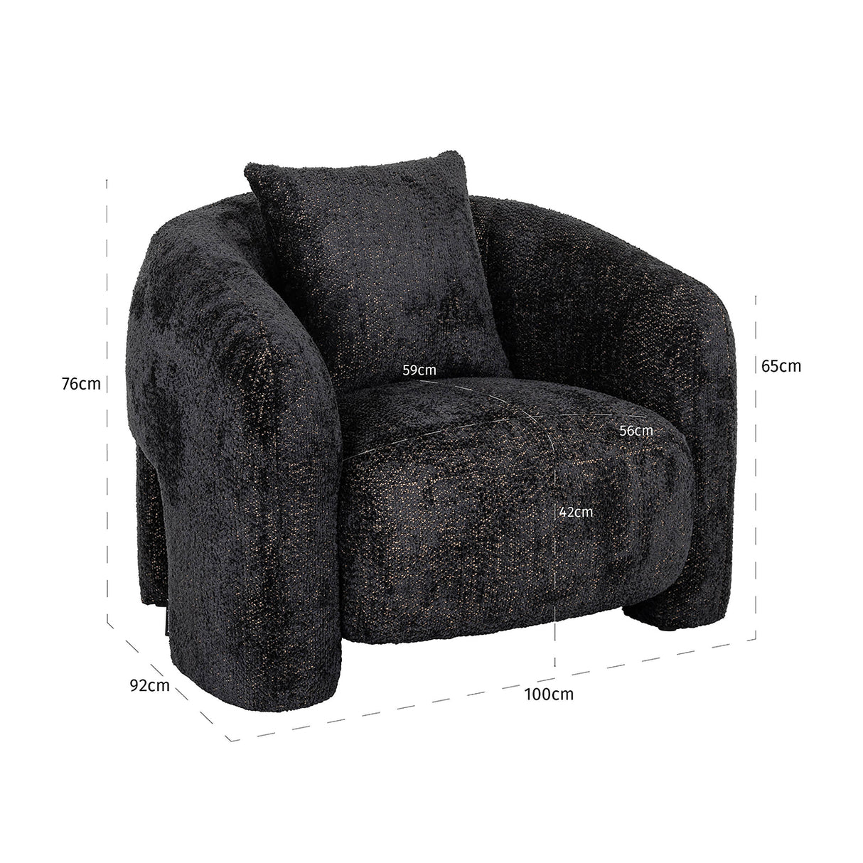 Fauteuil Milania lovely black (Be Lovely 17 Black)