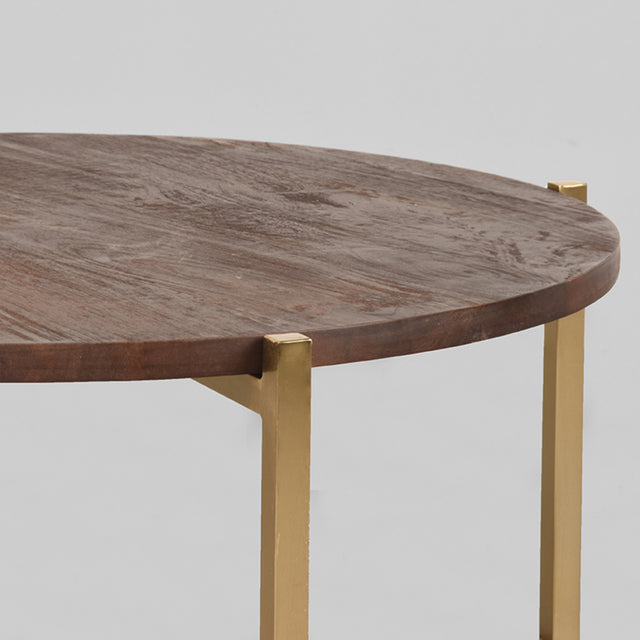LABEL51 Salontafel Dox - Espresso - Mangohout - 70 cm - Goud van LABEL51 - laagste prijs offerte van PureWonen