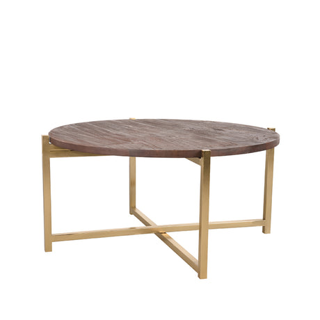 LABEL51 Salontafel Dox - Espresso - Mangohout - 70 cm - Goud van LABEL51 - laagste prijs offerte van PureWonen