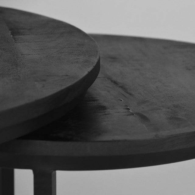 LABEL51 Salontafel Double - Zwart - Mangohout - 70 cm van LABEL51 - laagste prijs offerte van PureWonen