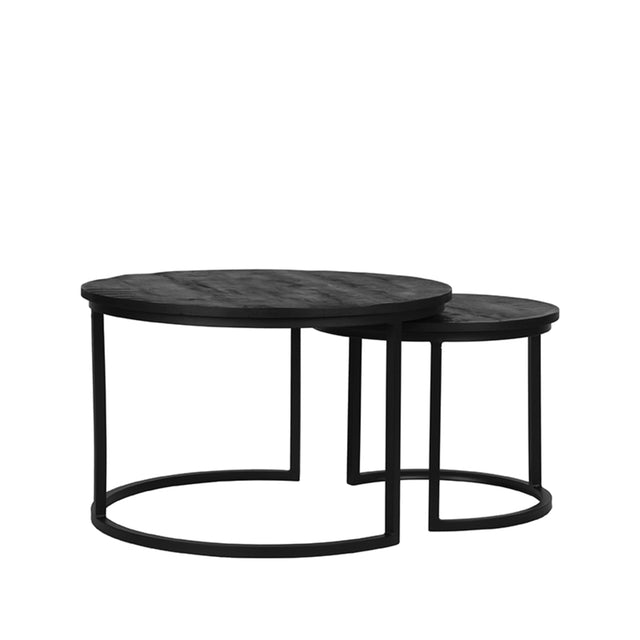 LABEL51 Salontafel Double - Zwart - Mangohout - 70 cm van LABEL51 - laagste prijs offerte van PureWonen