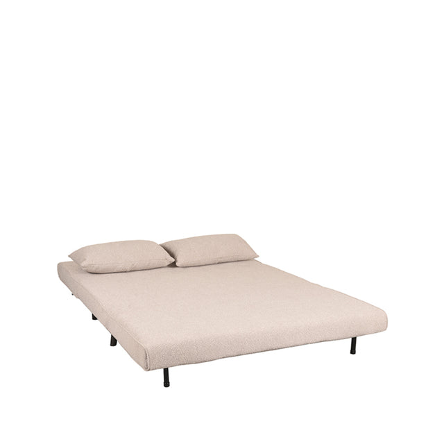 LABEL51 Slaapbank Double - Naturel - Boucle - Double | Zwarte Poot van LABEL51 - laagste prijs offerte van PureWonen