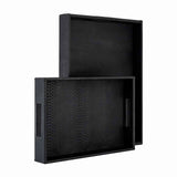 Dienblad Blane zwart croco set van 2 (Black) van Richmond Interiors – Luxe comfort op maat van PureWonen. Vraag naar de beste prijs.