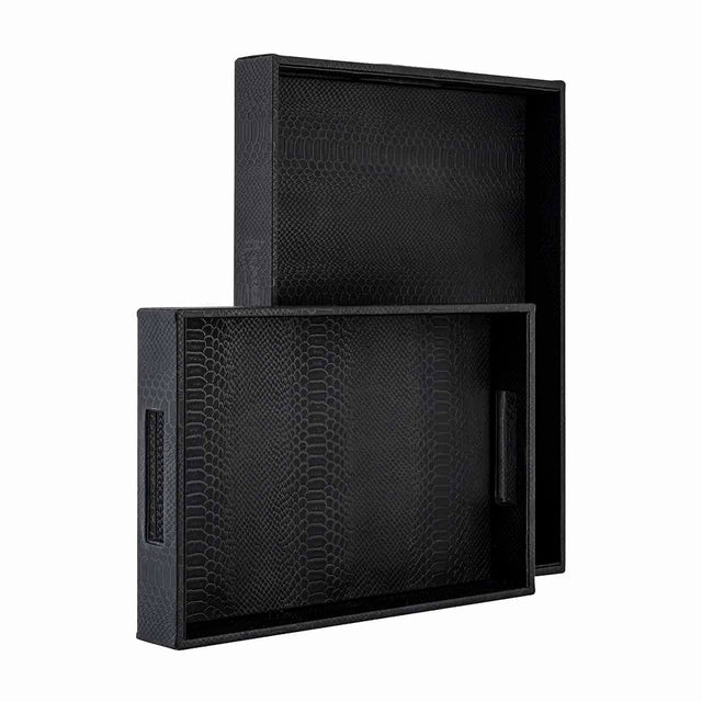 Dienblad Blane zwart croco set van 2 (Black) van Richmond Interiors – Luxe comfort op maat van PureWonen. Vraag naar de beste prijs.