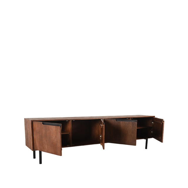 LABEL51 Tv-meubel Rio - Espresso - Mangohout - Tv-Meubel 220 cm van LABEL51 – Luxe comfort op maat van PureWonen. Vraag naar de beste prijs.
