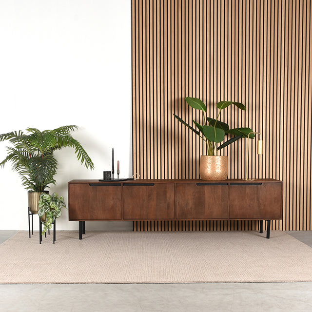 LABEL51 Tv-meubel Rio - Espresso - Mangohout - Tv-Meubel 220 cm van LABEL51 – Luxe comfort op maat van PureWonen. Vraag naar de beste prijs.