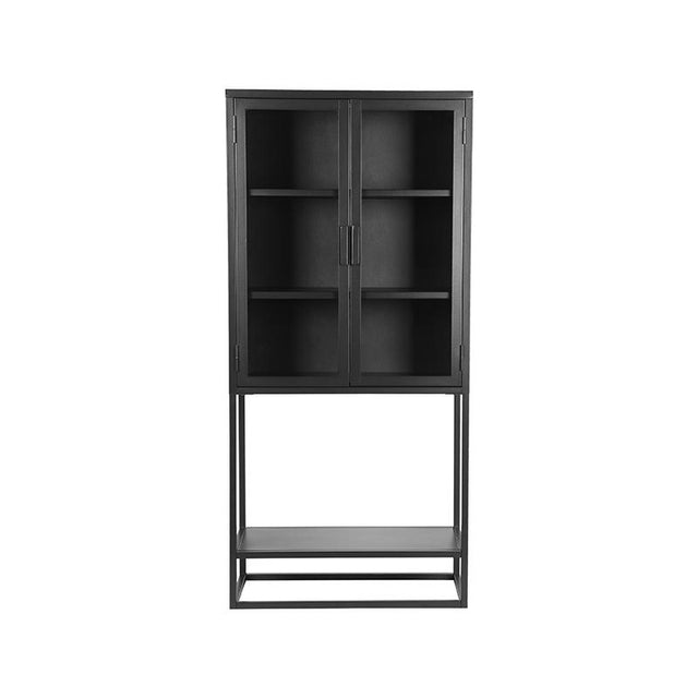 LABEL51 Vitrinekast Level - Zwart - Metaal - Vitrinekast 150 cm van LABEL51 – Luxe comfort op maat van PureWonen. Vraag naar de beste prijs.