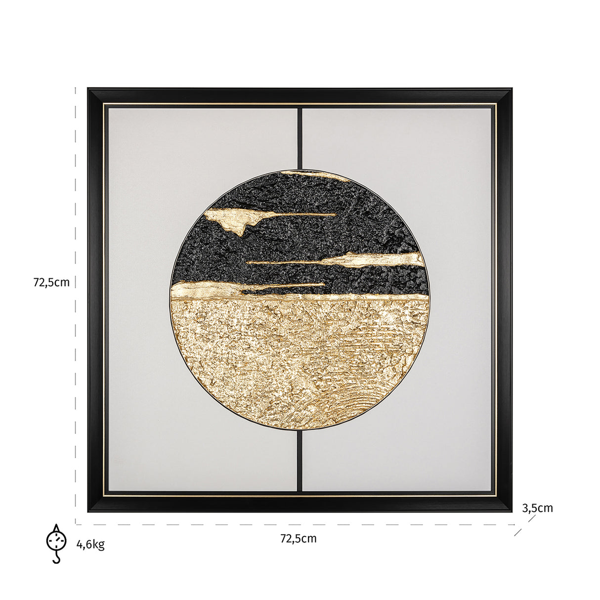 Wall art Moon (Black/gold)