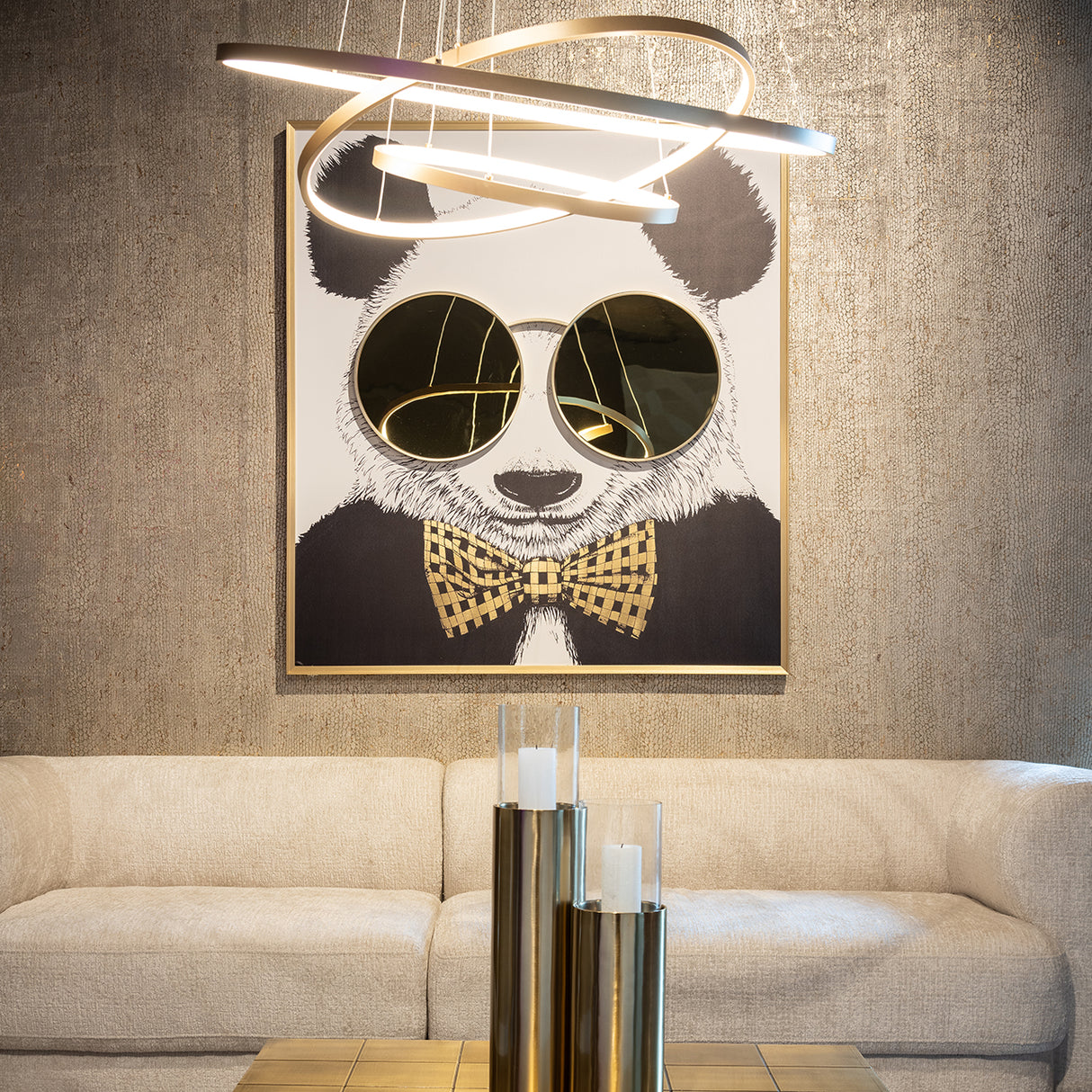 Wall art shiny Panda (Black/gold)