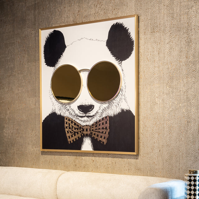 Wall art shiny Panda (Black/gold)