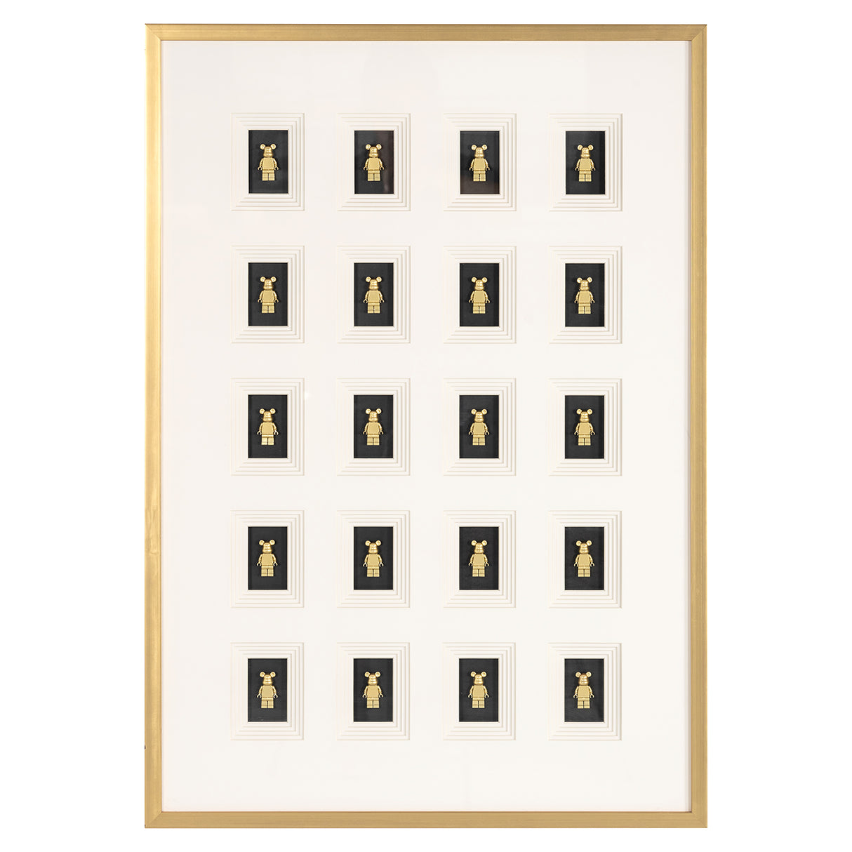 Wall art Bear block 3D (Black/gold)