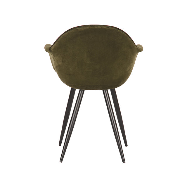 LABEL51 Eetkamerstoel Forli - Army green - Fluweel van LABEL51 – Luxe comfort op maat van PureWonen. Vraag naar de beste prijs.