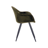 LABEL51 Eetkamerstoel Forli - Army green - Fluweel van LABEL51 – Luxe comfort op maat van PureWonen. Vraag naar de beste prijs.