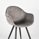 LABEL51 Eetkamerstoel Forli - Grijs - Fluweel van LABEL51 – Luxe comfort op maat van PureWonen. Vraag naar de beste prijs.