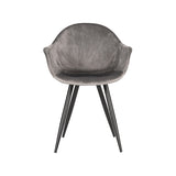 LABEL51 Eetkamerstoel Forli - Grijs - Fluweel van LABEL51 – Luxe comfort op maat van PureWonen. Vraag naar de beste prijs.