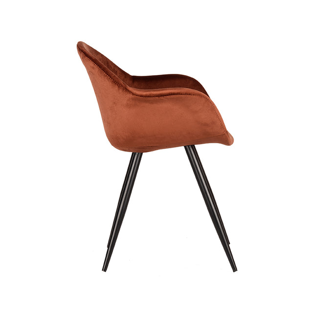 LABEL51 Eetkamerstoel Forli - Rust - Fluweel van LABEL51 – Luxe comfort op maat van PureWonen. Vraag naar de beste prijs.