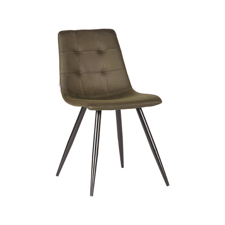 LABEL51 Eetkamerstoel Jay - Army green - Microfiber van LABEL51 – Luxe comfort op maat van PureWonen. Vraag naar de beste prijs.