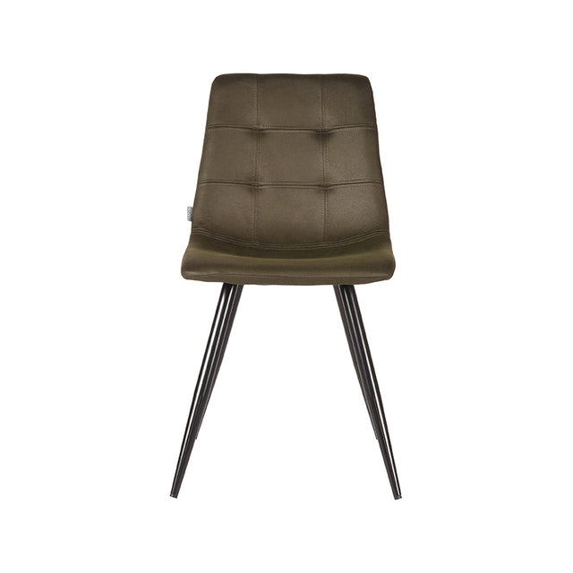 LABEL51 Eetkamerstoel Jay - Army green - Microfiber van LABEL51 – Luxe comfort op maat van PureWonen. Vraag naar de beste prijs.