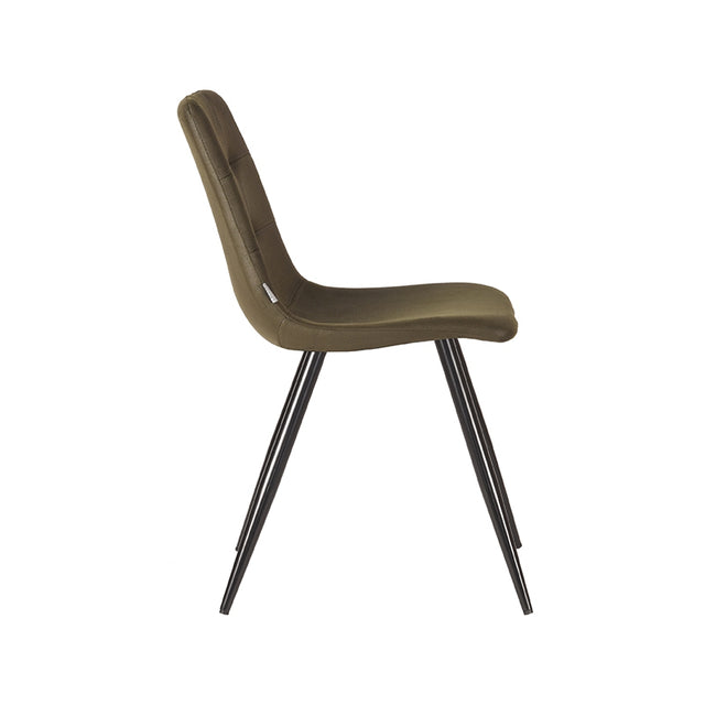 LABEL51 Eetkamerstoel Jay - Army green - Microfiber van LABEL51 – Luxe comfort op maat van PureWonen. Vraag naar de beste prijs.