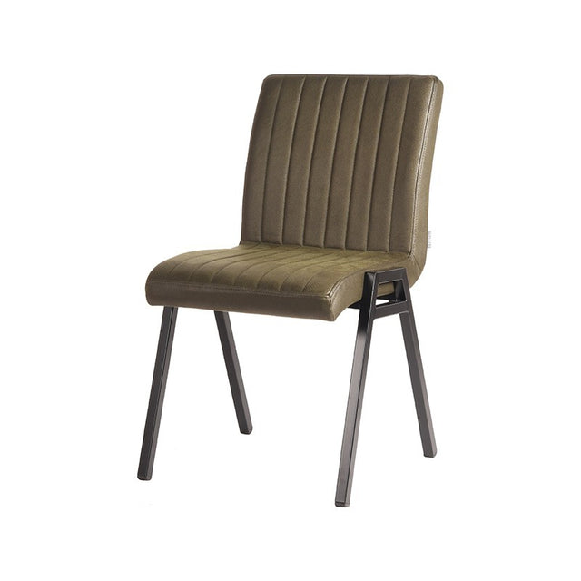 LABEL51 Eetkamerstoel Matz - Army green - Microfiber van LABEL51 – Luxe comfort op maat van PureWonen. Vraag naar de beste prijs.