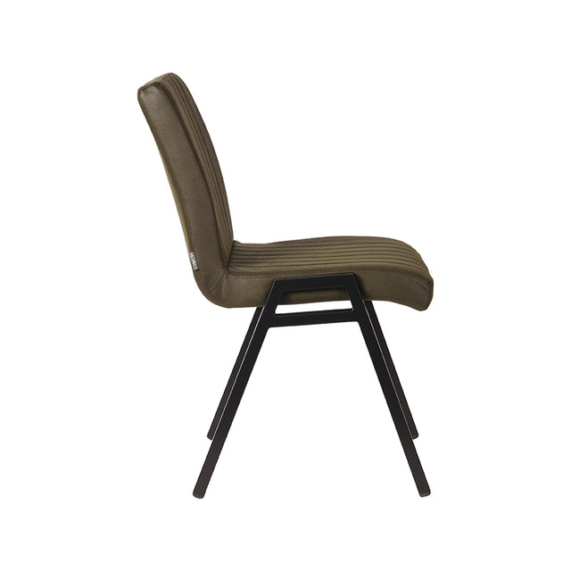 LABEL51 Eetkamerstoel Matz - Army green - Microfiber van LABEL51 – Luxe comfort op maat van PureWonen. Vraag naar de beste prijs.