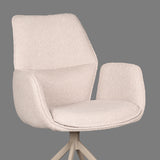 LABEL51 Eetkamerstoel Mellow - Naturel - Boucle - Taupe Onderstel van LABEL51 – Luxe comfort op maat van PureWonen. Vraag naar de beste prijs.