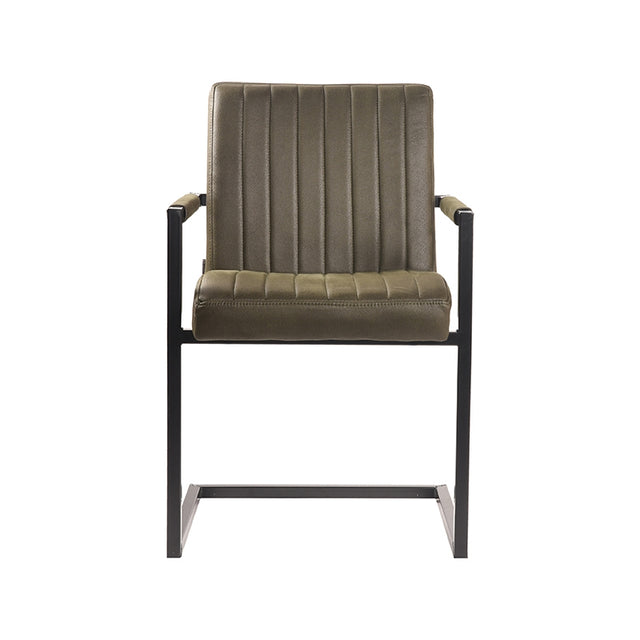 LABEL51 Eetkamerstoel Milo - Army green - Microfiber van LABEL51 – Luxe comfort op maat van PureWonen. Vraag naar de beste prijs.