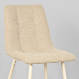 LABEL51 Eetkamerstoel Nino - Zand - Boucle van LABEL51 – Luxe comfort op maat van PureWonen. Vraag naar de beste prijs.