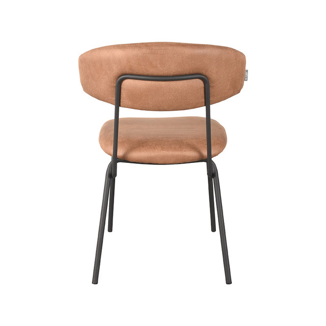 LABEL51 Eetkamerstoel Zack - Cognac - Microfiber van LABEL51 – Luxe comfort op maat van PureWonen. Vraag naar de beste prijs.