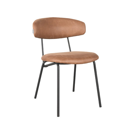 LABEL51 Eetkamerstoel Zack - Cognac - Microfiber van LABEL51 – Luxe comfort op maat van PureWonen. Vraag naar de beste prijs.