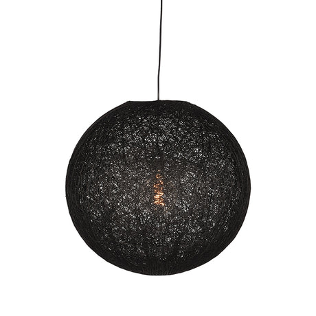 Hanglamp Twist - Zwart - Vlas - L van LABEL51 – Luxe comfort op maat van PureWonen. Vraag naar de beste prijs.