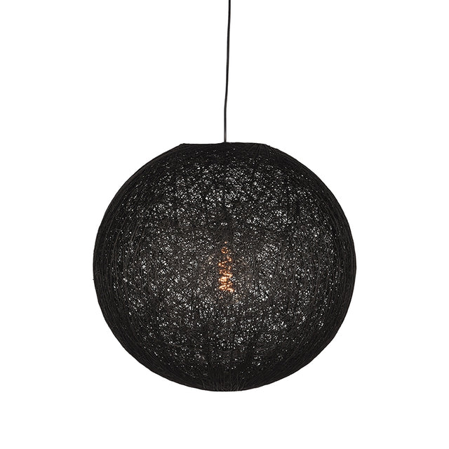 Hanglamp Twist - Zwart - Vlas - L van LABEL51 – Luxe comfort op maat van PureWonen. Vraag naar de beste prijs.