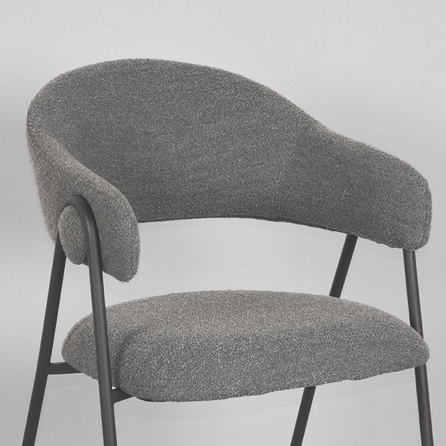 LABEL51 Eetkamerstoel Lowen - Grijs - Boucle van LABEL51 – Luxe comfort op maat van PureWonen. Vraag naar de beste prijs.