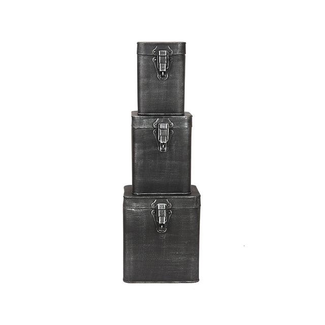LABEL51 Opbergkist - Antiek grijs - Metaal - XL 18x19x21 cm van LABEL51 – Luxe comfort op maat van PureWonen. Vraag naar de beste prijs.