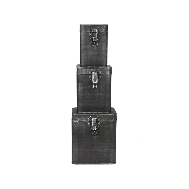 LABEL51 Opbergkist - Antiek grijs - Metaal - L - 15x16x19 cm van LABEL51 - laagste prijs offerte van PureWonen
