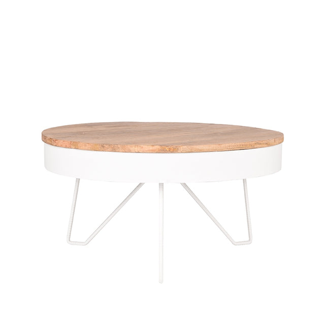 LABEL51 Salontafel Saran - Wit - Mangohout - 80 cm van LABEL51 - laagste prijs offerte van PureWonen