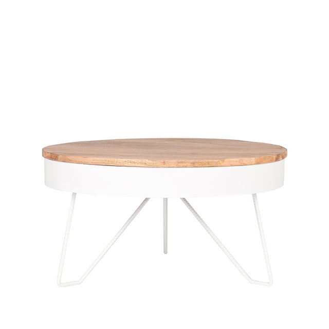 LABEL51 Salontafel Saran - Wit - Mangohout - 80 cm van LABEL51 - laagste prijs offerte van PureWonen